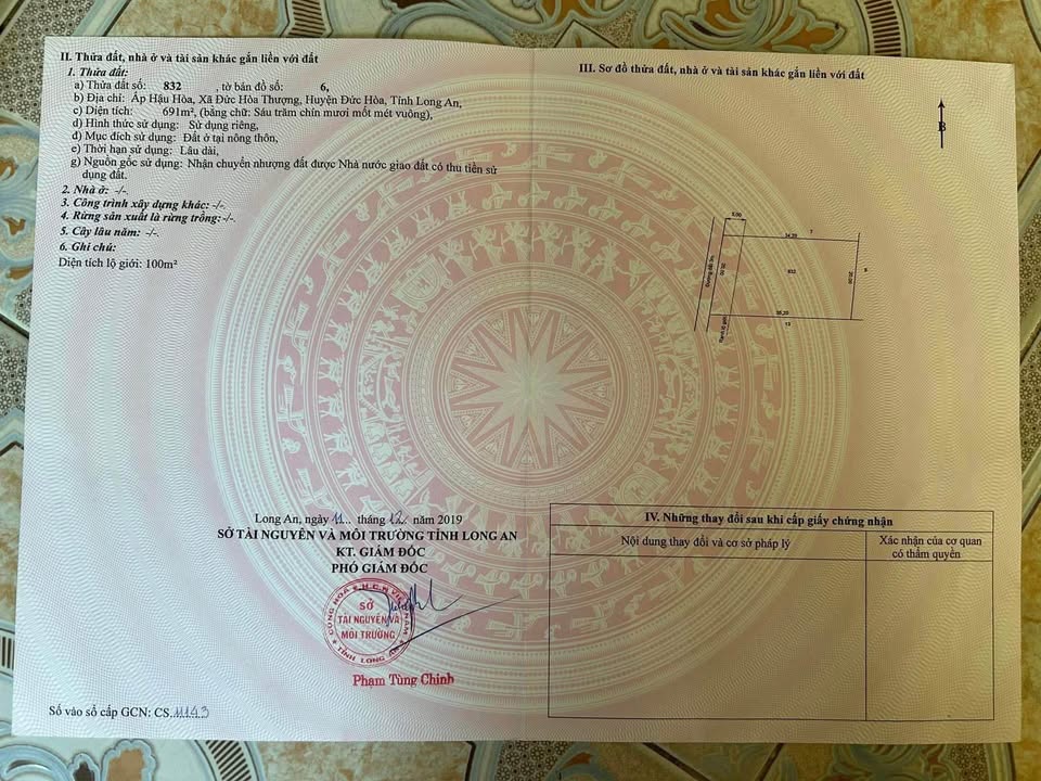 Lô đất thổ cư 691m² tại Xã Đức Hòa Thượng, Huyện Đức Hòa, Long An - Cơ hội đầu tư hấp dẫn!