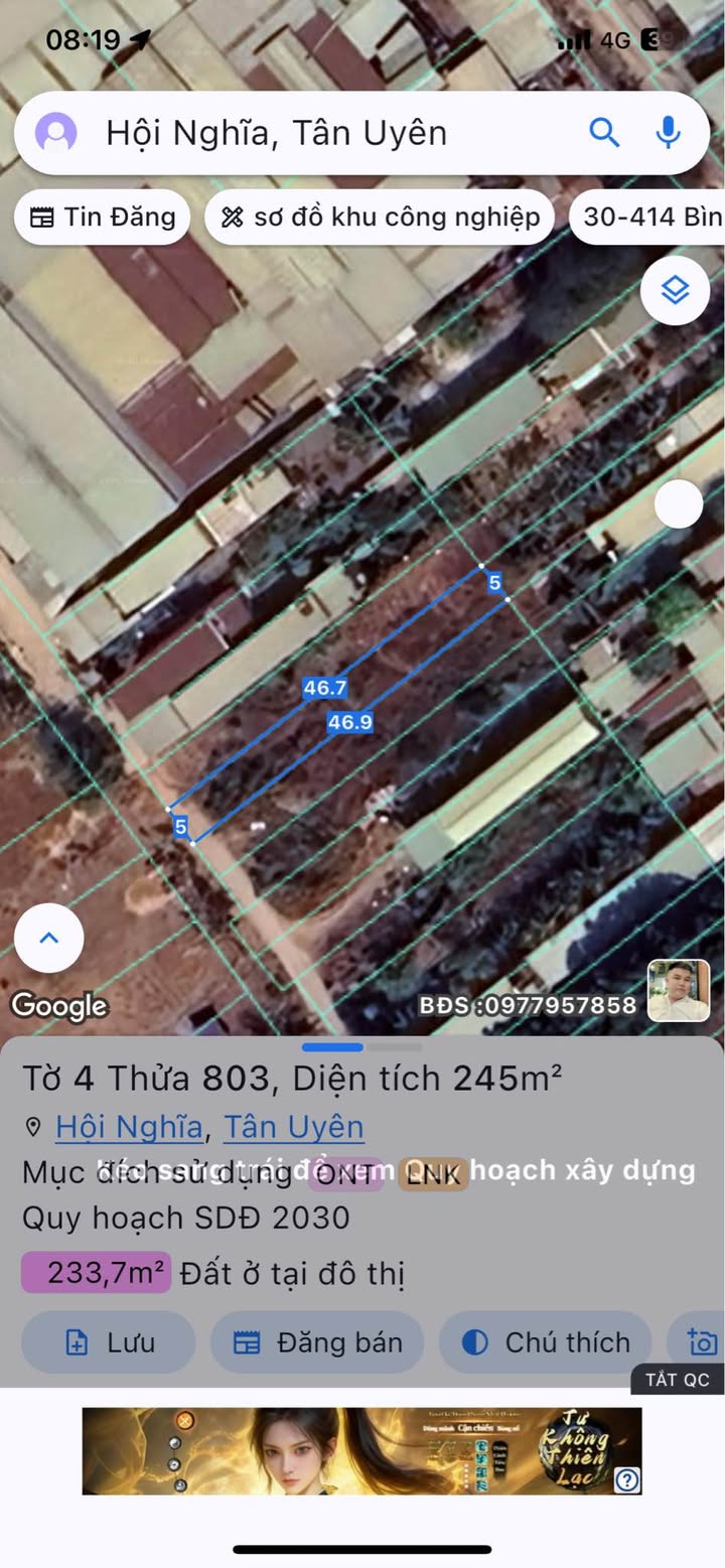 Đất thổ cư Khu phố 4, Phường Phú Chánh 230m² giá 2 tỷ - Cơ hội đầu tư hấp dẫn!