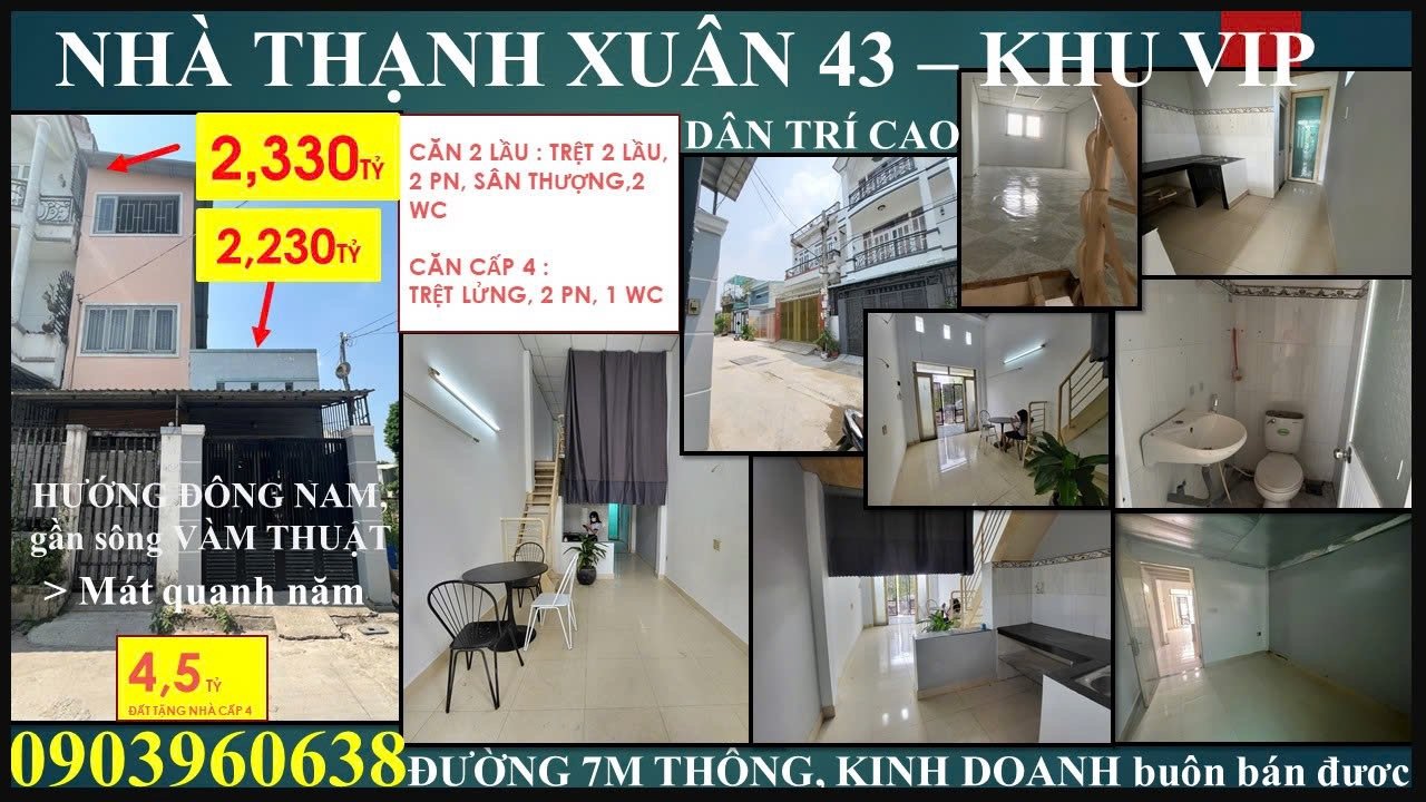 Nhà phố TX43 Thạnh Xuân 41m² giá 2.23 tỷ - Sổ hồng chính chủ, khu VIP