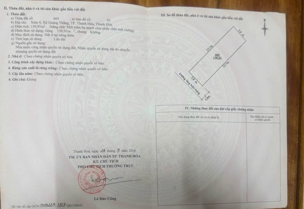 Lô đất 140m² tại Trường Chính trị Quảng Thắng - Giá tốt, pháp lý rõ ràng!