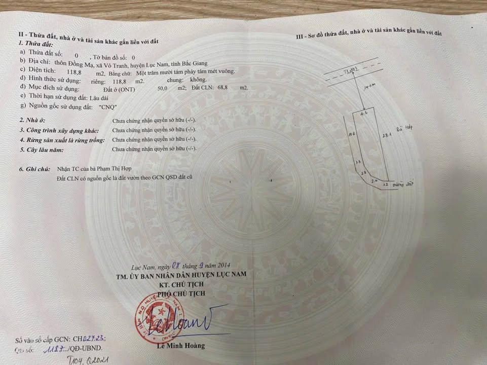 Nhà 2 tầng tại Lục Nam, Bắc Giang 118m² giá 1.7 tỷ - Sẵn sàng vào ở!