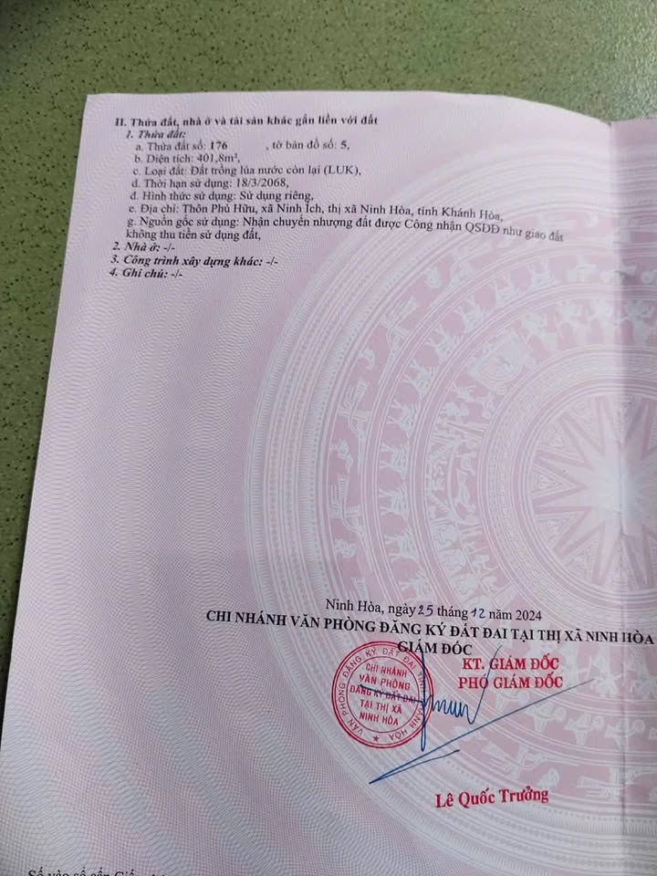 Đất nền Ninh Phú 401m² giá 100 triệu - Cần bán gấp!