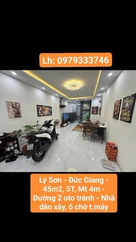 Nhà phố Lý Sơn, Long Biên 45m² giá 12 tỷ - Ô tô tránh, xây 5 tầng!