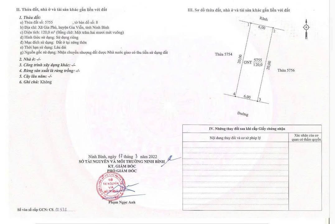 Đất nền Gia Hưng, Gia Viễn, Ninh Bình 120m² giá 1.6 tỷ - Chính chủ cần bán gấp!