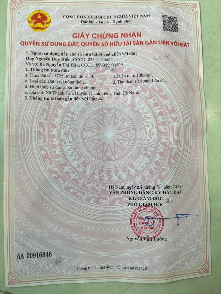 Mặt bằng FrontHouse Thanh Tân - Hà Nam 100m² giá 1.7 tỷ - Đầu tư sinh lời!