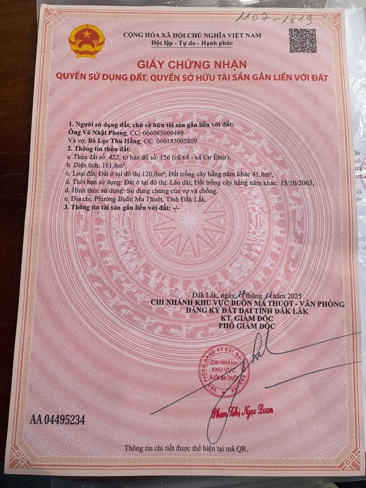 Đất 2 mặt tiền Y Monl, Buôn Ma Thuột 168m² giá 3.65 tỷ - Sổ hồng chính chủ