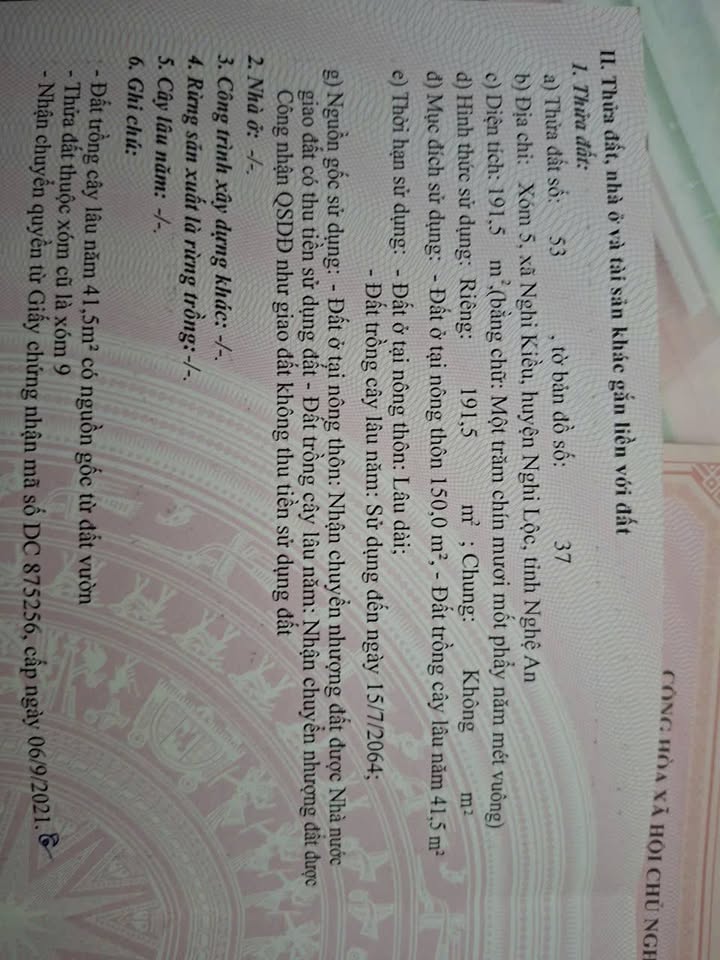 Đất nền Xóm 5, Xã Nghi Kiều 191.5m² giá 600 triệu - Cần bán gấp chính chủ!