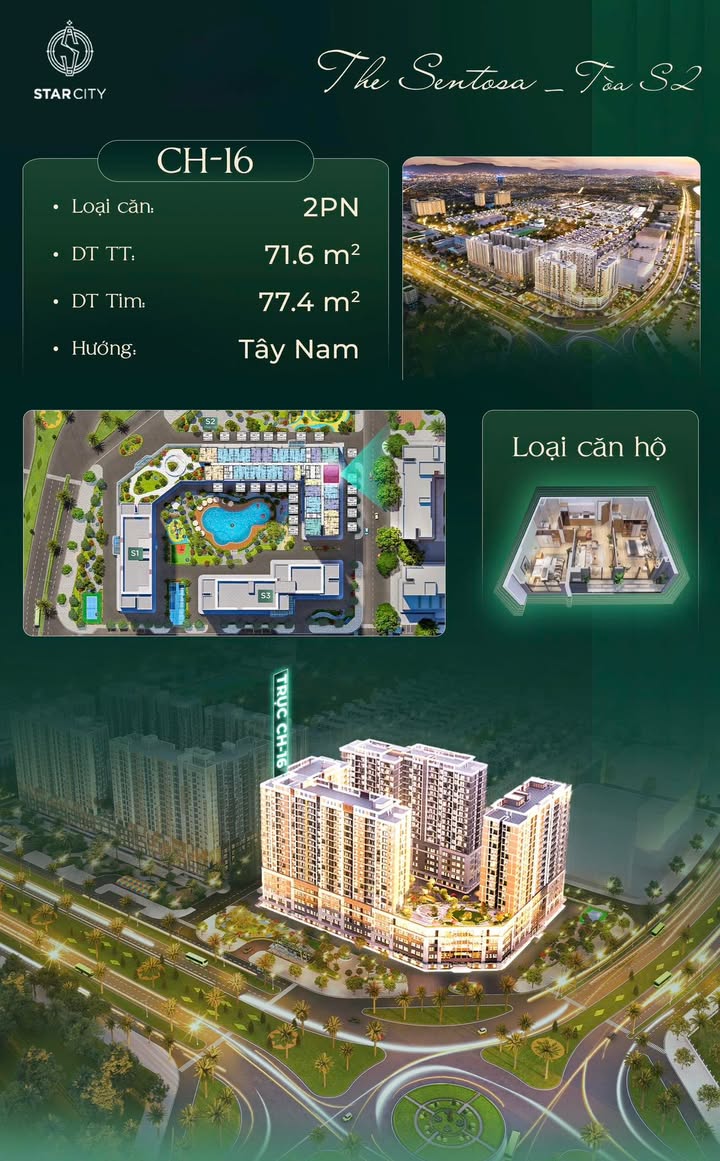 Căn hộ The Sentosa Thanh Hóa 71m² giá 2.7 tỷ - Sẵn sàng vào ở ngay!