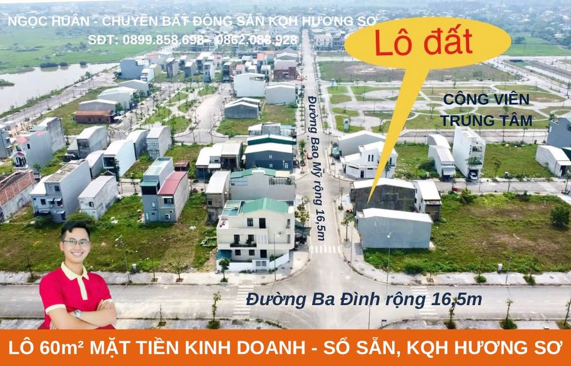 Đất mặt tiền Bao Mỹ - Phường Hương Sơ - 60m² giá 1.35 tỷ - Kinh doanh ngay!