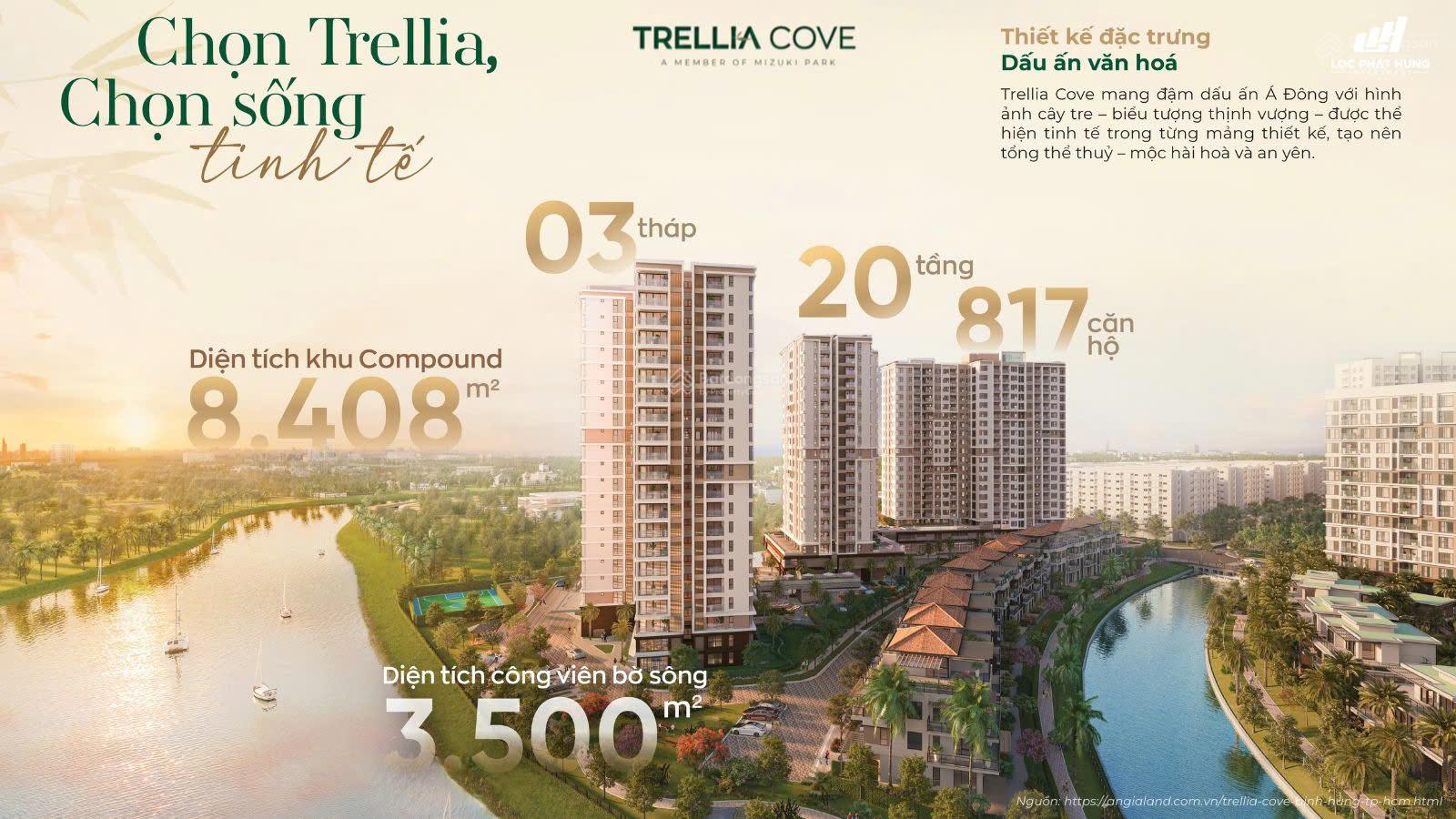 Căn hộ cao cấp Trellia Cove Bình Chánh 60m² giá 3.79 tỷ - Ưu đãi Hái Lộc Xuân 2026!