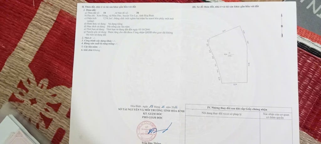 Đất nền Mãn Đức, Tân Lạc, Hòa Bình 1234.1m² giá 8.9 tỷ - Đầu tư sinh lời ngay!