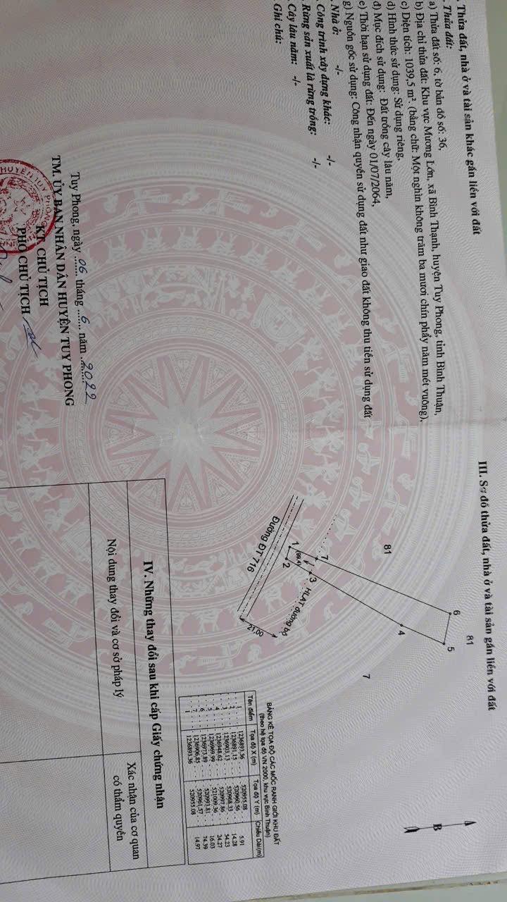 Đất nền 716 Đường Biển, Xã Bình Thạnh, 1000m² giá 3.2 tỷ - Sổ hồng chính chủ!