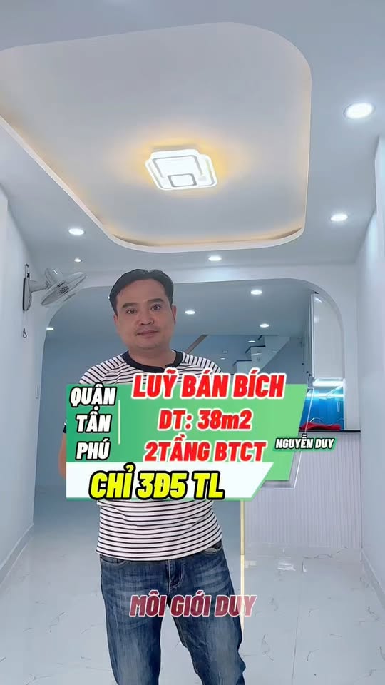 Nhà mới 2 tầng tại Lũy Bán Bích, Tân Phú - Hẻm xe hơi 5m, giá thỏa thuận!