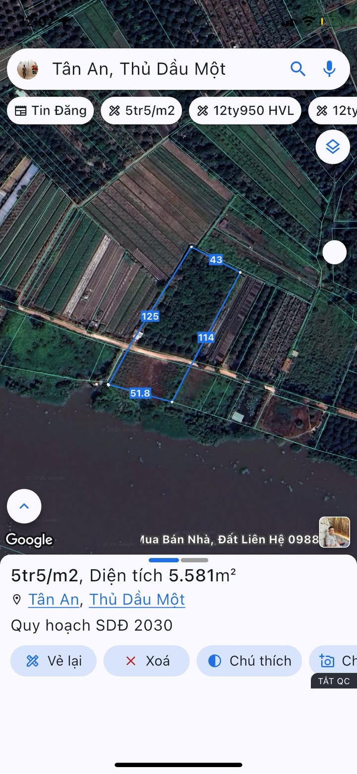 Đất vườn chính chủ Phường Tân An 5000m² giá 25 tỷ - Cơ hội đầu tư hấp dẫn!