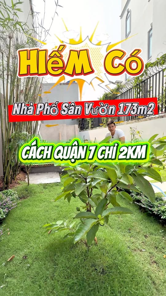 Nhà phố sân vườn quận Nhà Bè 173m² giá 6.9 tỷ - Gần trung tâm chỉ 2km!