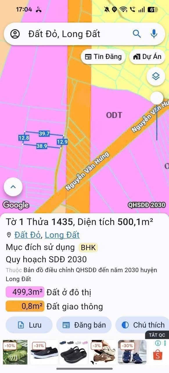 Đất nền Thị Trấn Đất Đỏ 499m² giá 1,75 tỷ - Sổ đỏ chính chủ!