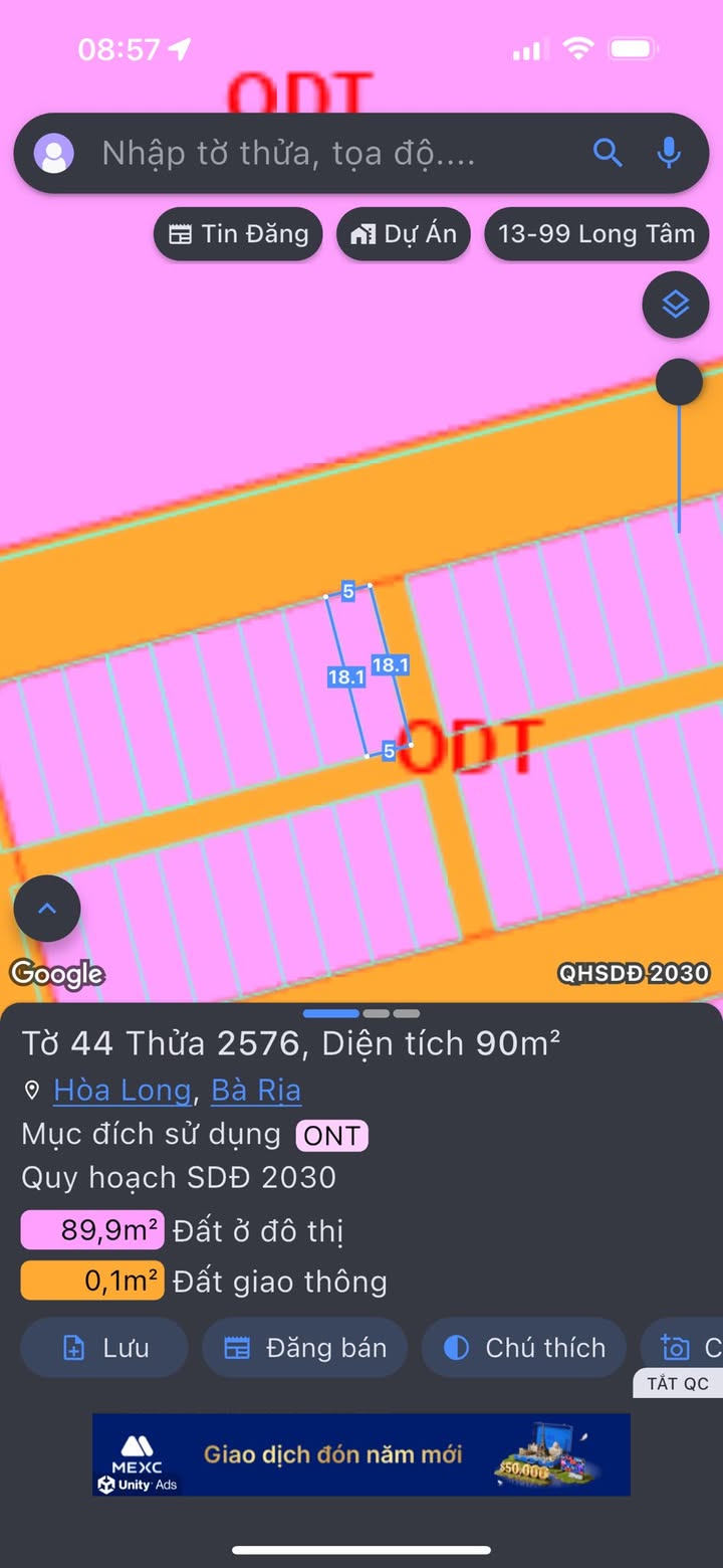 Đất thổ cư TĐC Hòa Long 90m² giá 2.6 tỷ - Lô góc vị trí đẹp!