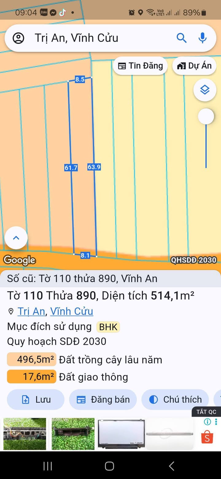 Đất nền Thị trấn Vĩnh An 514m² giá 730 triệu - Cơ hội đầu tư vàng!