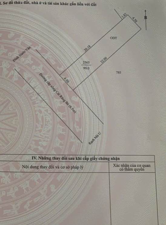 Nhà mặt tiền đường Cặp Sông Cái Răng Bé, 99m², giá 1.5 tỷ - Sổ hồng thổ cư