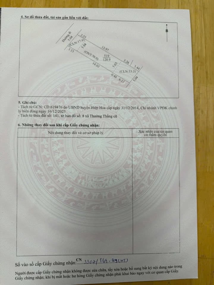 Đất nền 120m² tại Thường Thắng, Hiệp Hòa giá chỉ 7xx triệu - Đầu tư sinh lời ngay!