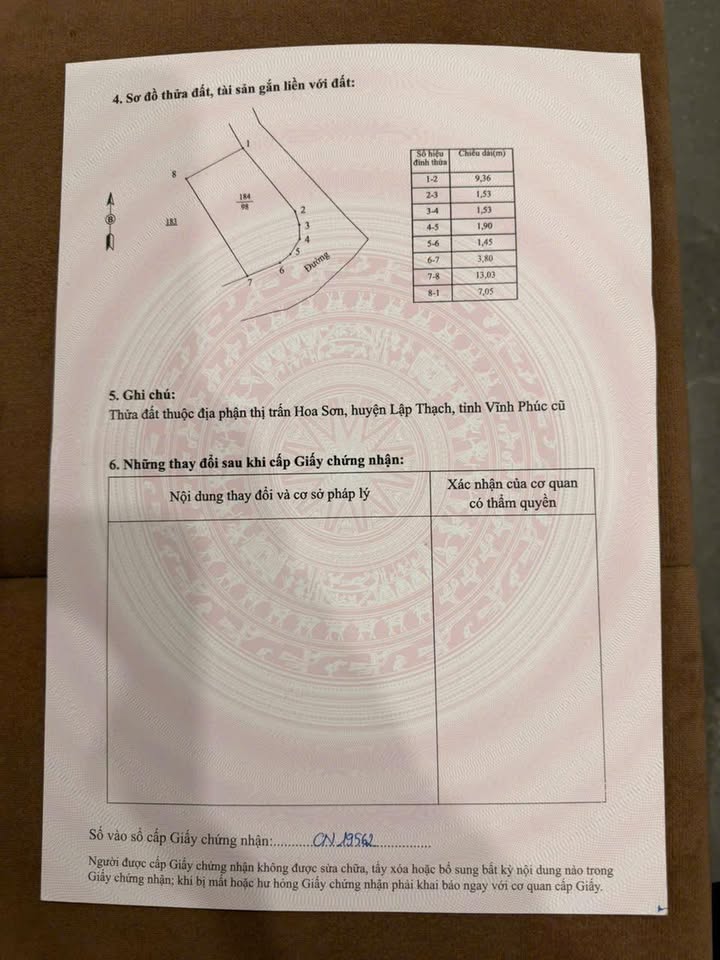 Lô đất hai mặt tiền đường tỉnh lộ 307, Thị trấn Hoa Sơn, 98m² - Cơ hội đầu tư hấp dẫn!