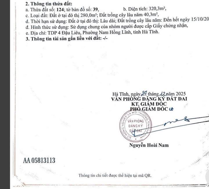 Đất nền Quốc Lộ 1A, Hồng Lĩnh 330m² - Cơ hội đầu tư vàng!