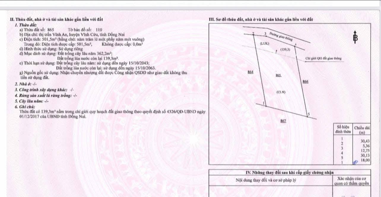 Đất nền 540m² tại Xã Trị An, Huyện Vĩnh Cửu, Đồng Nai chỉ 575 triệu - Đầu tư sinh lợi ngay!