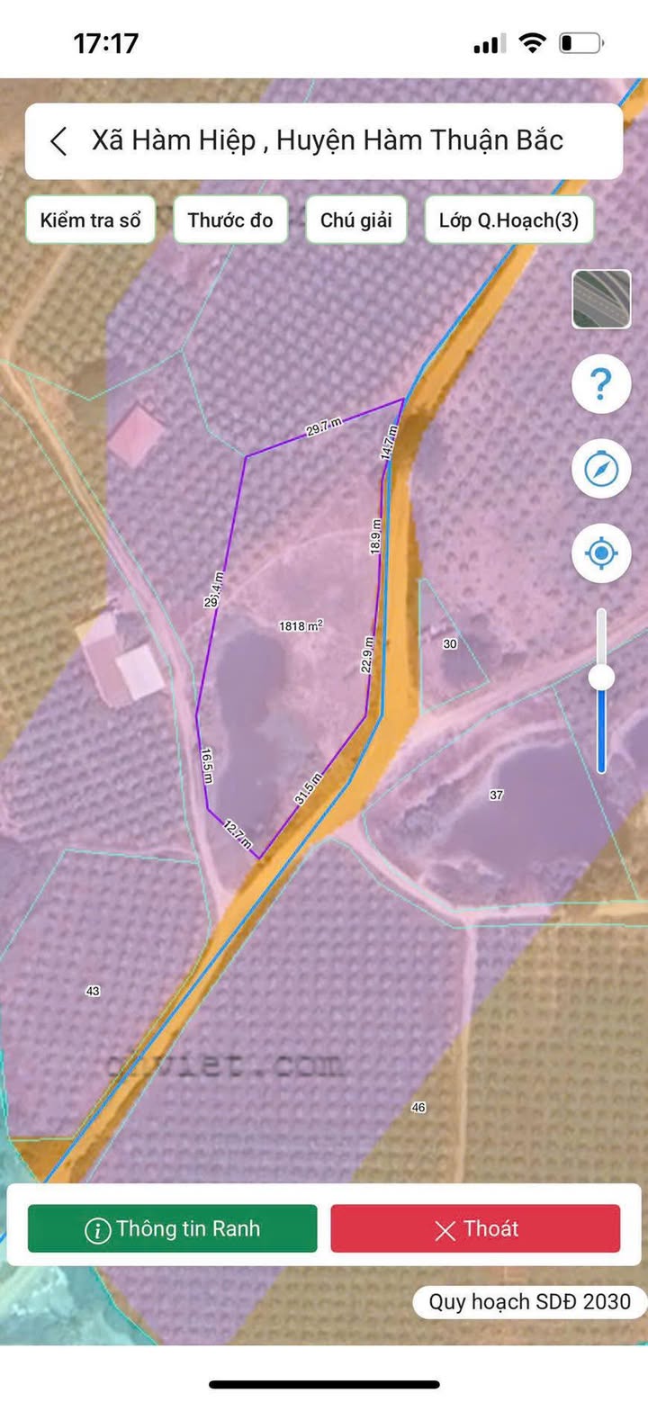 Đất nền 2 Hàm Hiệp, Hàm Thuận Bắc 1818m² - Đường lớn, tiềm năng đầu tư!