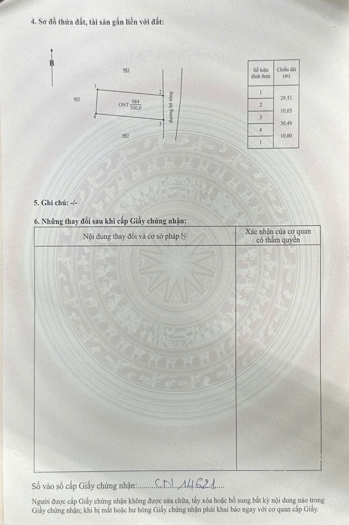 Đất thổ cư 300m² mặt tiền đường bê tông xã Hàm Phú giá chỉ 379 triệu - Đầu tư sinh lời ngay!