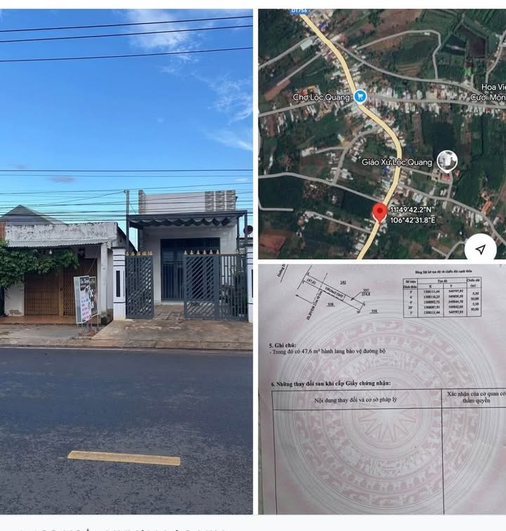 Đất nền xã Lộc Quang, 274.8m², giá 1.1 tỷ - Pháp lý rõ ràng, sẵn sàng giao dịch!