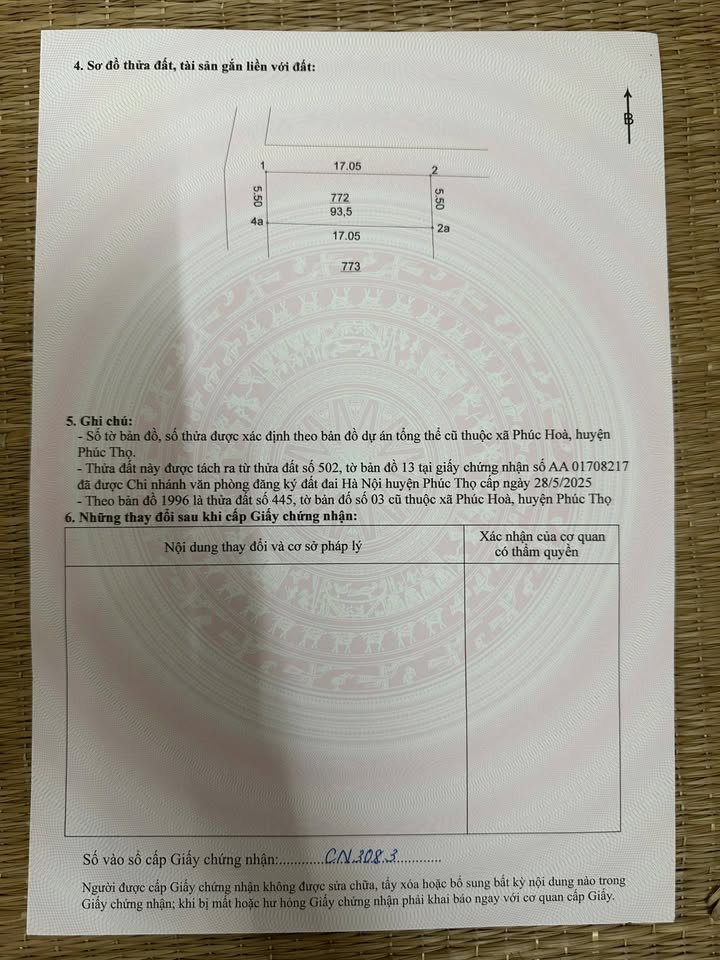 Đất nền lô góc 93m² tại Phúc Hòa, Phúc Thọ - Giá chỉ 3 tỷ - Tiềm năng sinh lời cao!
