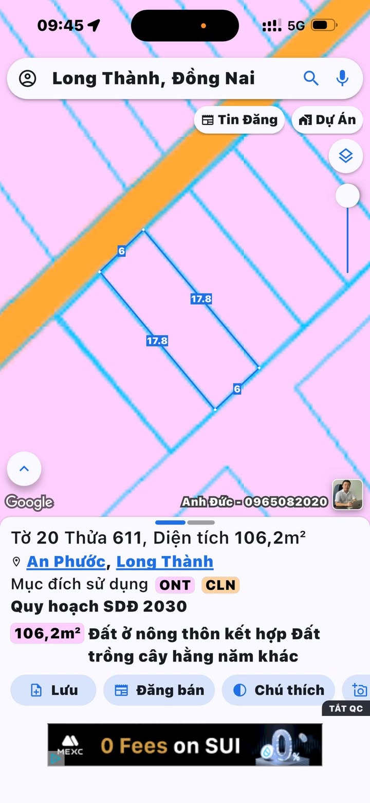 Đất nền 106m² tại Ấp 8, An Phước, Long Thành giá 1.3 tỷ - Sổ đỏ chính chủ!