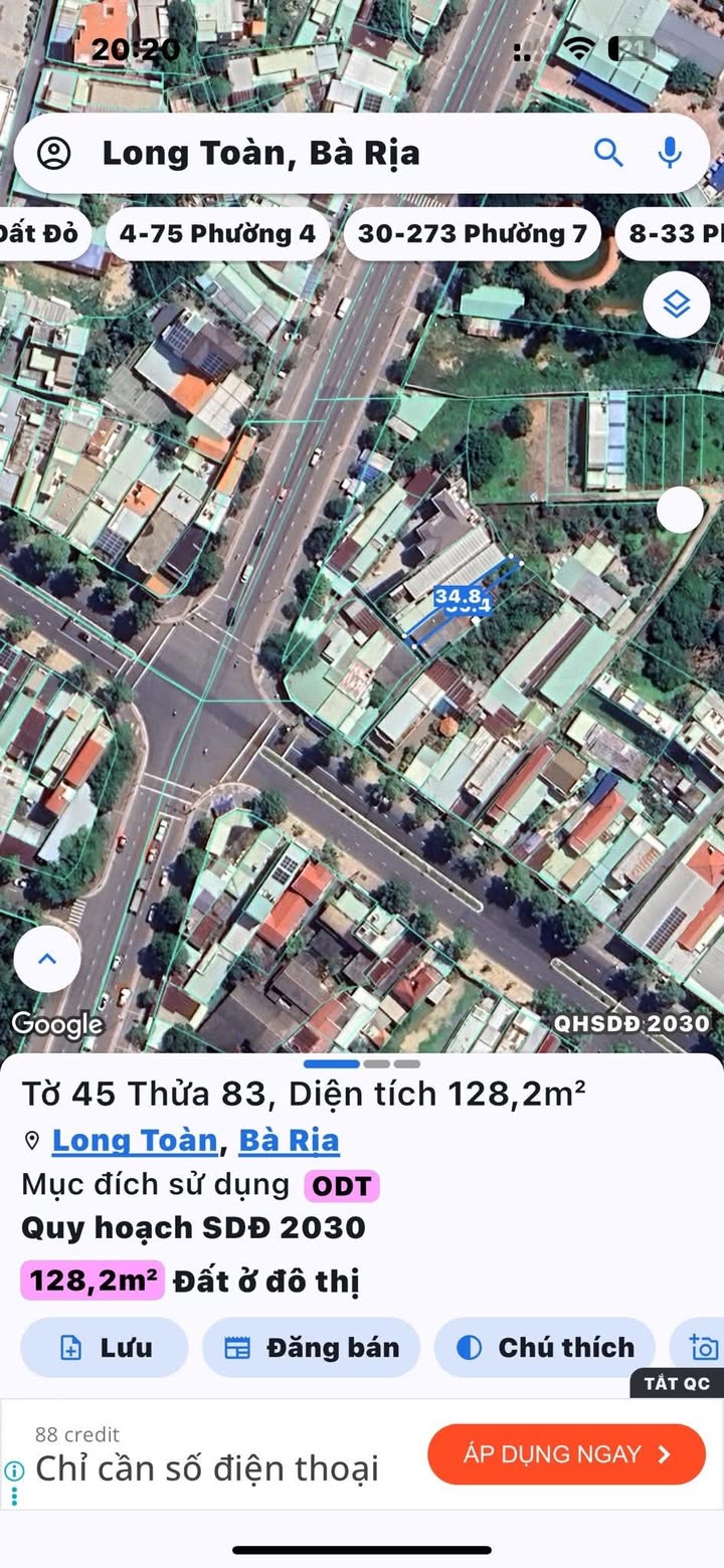 Bán đất nền 113m² hẻm 3 Đường CMT8, Phường Long Toàn - Giá chỉ 1.95 tỷ!