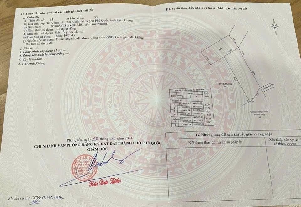 Đất nền 4.000m² tại Xã Hàm Ninh, Phú Quốc - Cơ hội đầu tư hấp dẫn!