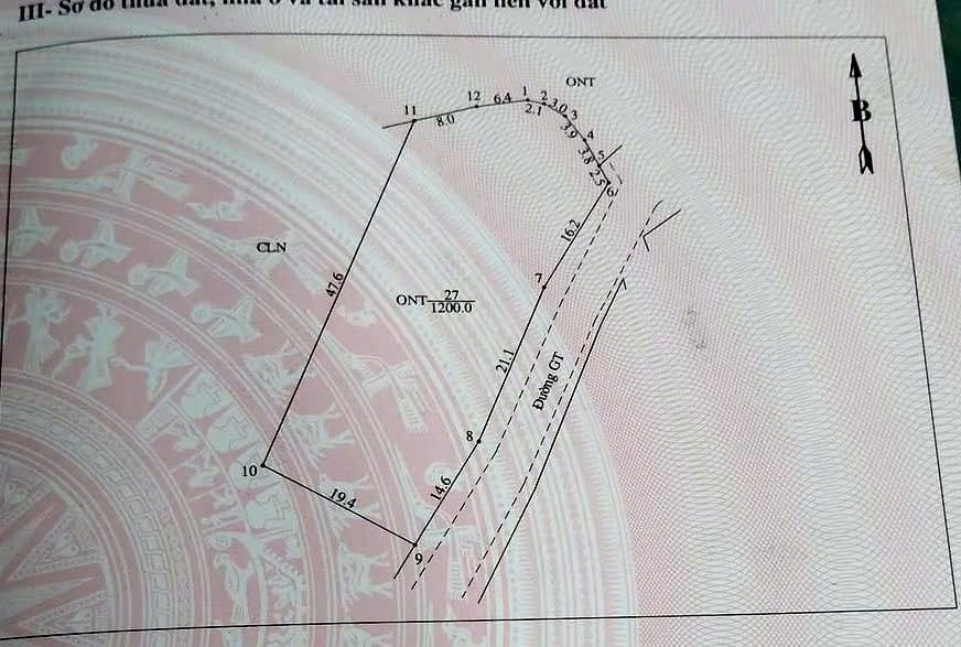Đất thổ cư 1200m² tại xã Tu Vũ, huyện Thanh Thủy giá 2 tỷ - Đường xe công chạy