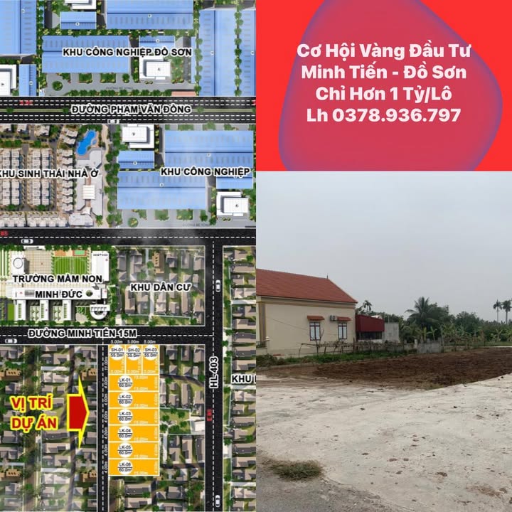 Đất nền Minh Đức Đồ Sơn 80m² giá 1 tỷ - Tiềm năng đầu tư sinh lời tốt!