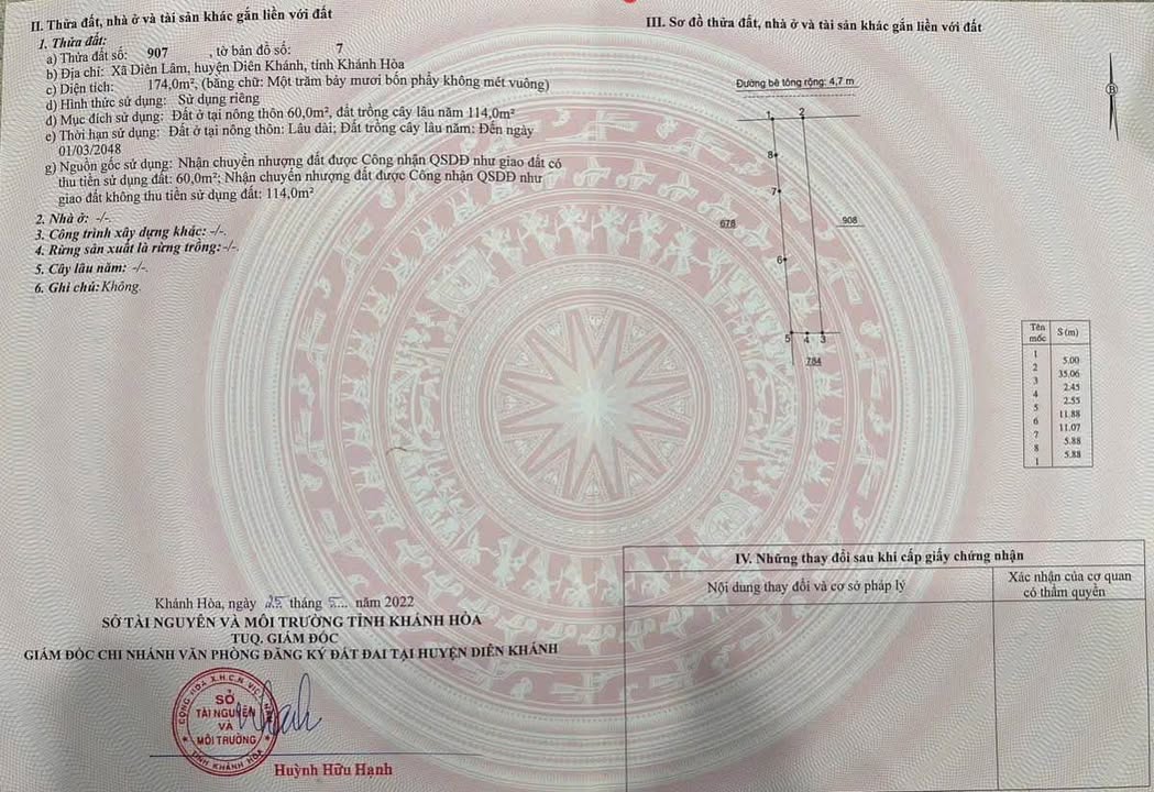 Lô đất thổ cư 174m² xã Diên Lâm, Diên Khánh giá 688 triệu - Sẵn sàng chuyển nhượng!