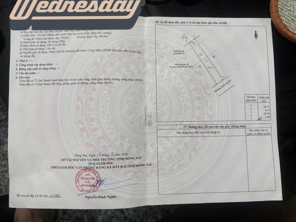 Nhà mặt tiền QL20, Tân Phú, 138m² giá chỉ 850 triệu - Cơ hội đầu tư tuyệt vời!