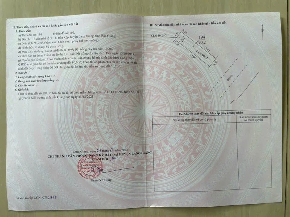 Đất nền Thị trấn Kép - Lạng Giang 90.2m² - Chính chủ, vị trí kinh doanh đắc địa!