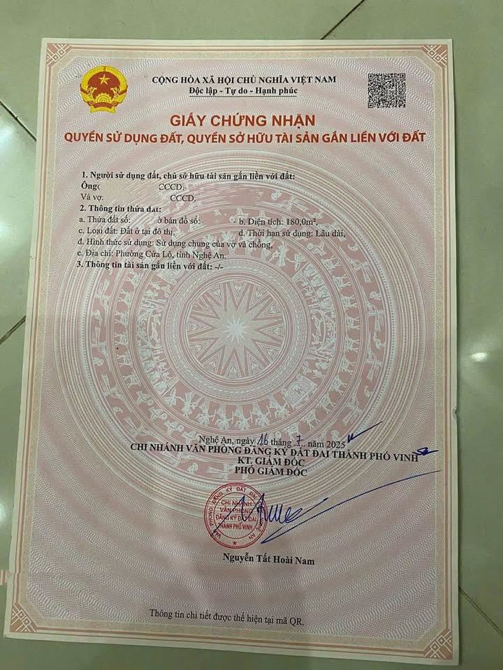 Đất Tái định cư Nghi Hương, Cửa Lò, 180m² giá 4.98 tỷ - Cơ hội đầu tư tuyệt vời!