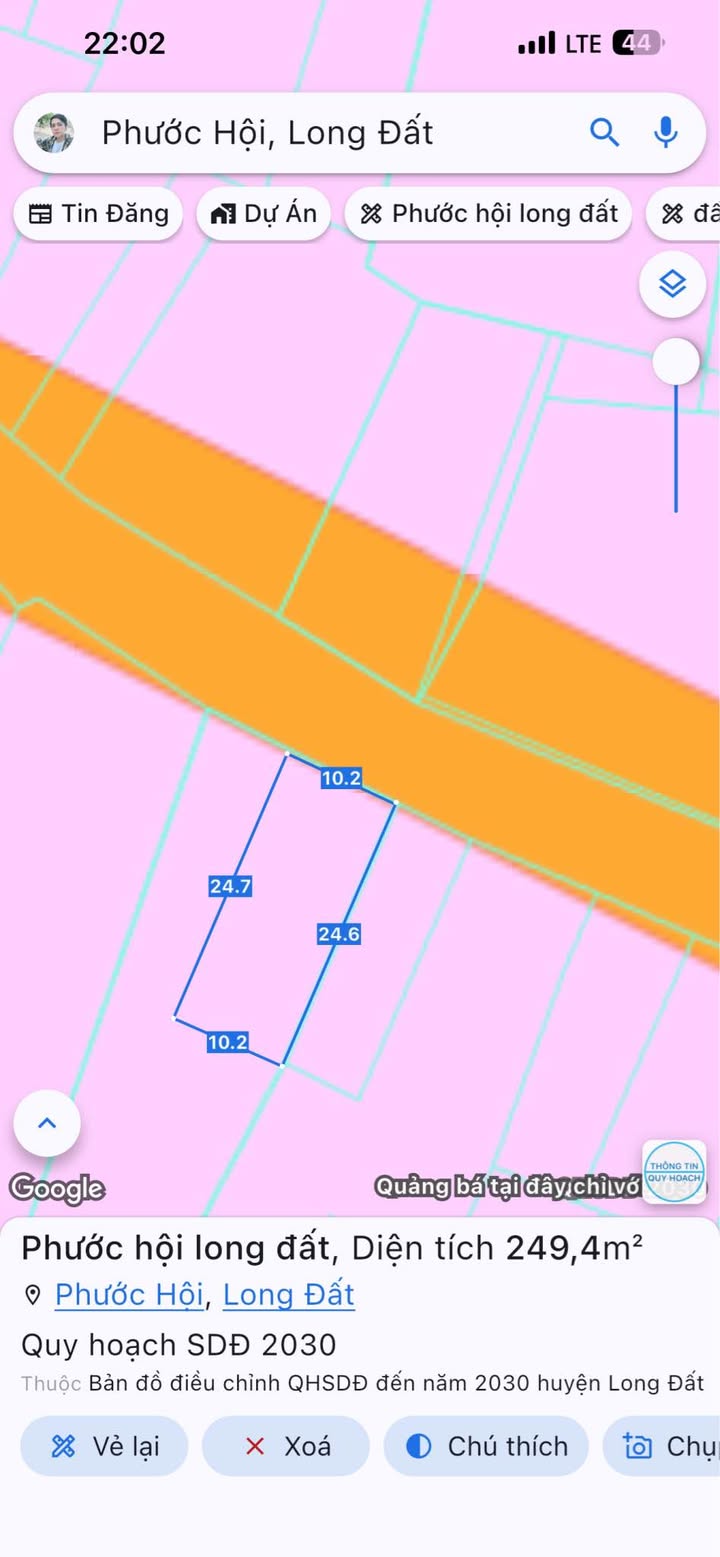 Đất nền Phước Hội, Huyện Long Đất, 245m² giá 2.35 tỷ - Vị trí đẹp, tiềm năng lớn!