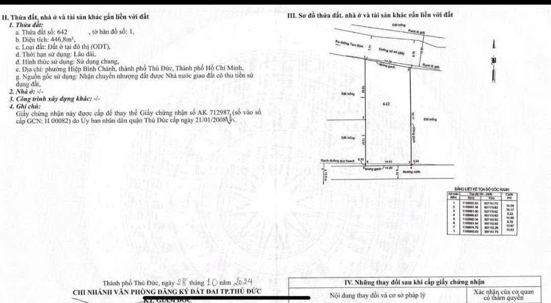 Đất mặt tiền đường 44, Hiệp Bình Chánh, 446m² giá 24 tỷ - Đầu tư sinh lời!