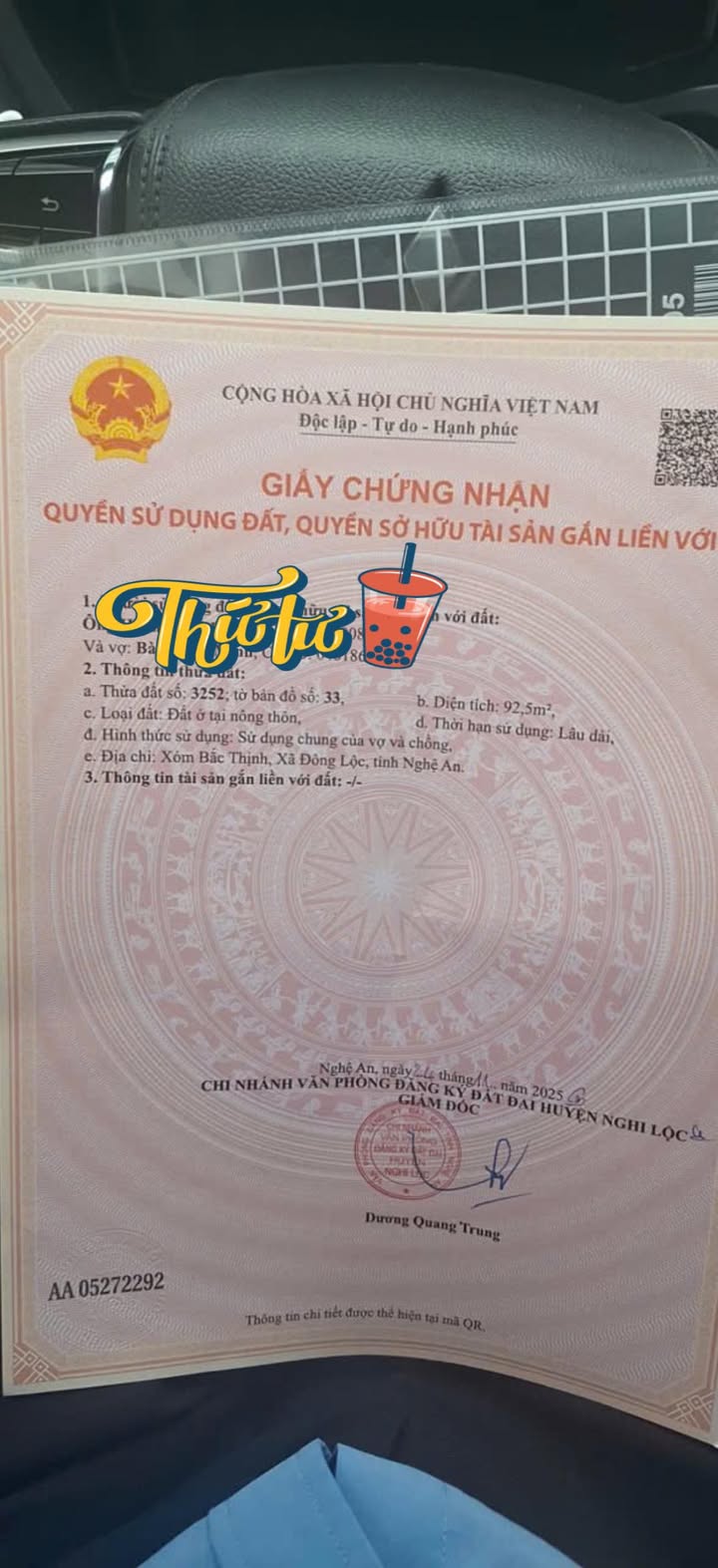 Đất Nghi Thịnh, Nghi Lộc 92,5m² giá 900 triệu - Cơ hội đầu tư sinh lời!