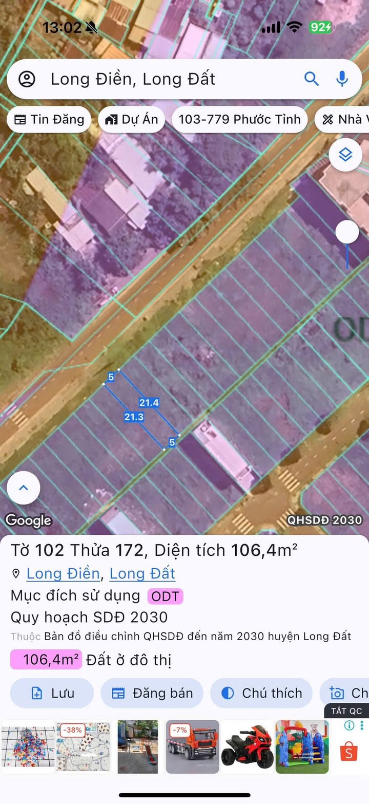 Đất nền Long Điền Bà Rịa 105m² giá chỉ từ 2.3 tỷ - Đầu tư sinh lời ngay!