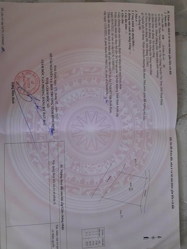 Đất vườn 500m² tại Tây Giang - Tây Sơn chỉ 59 triệu - Sổ hồng chính chủ!