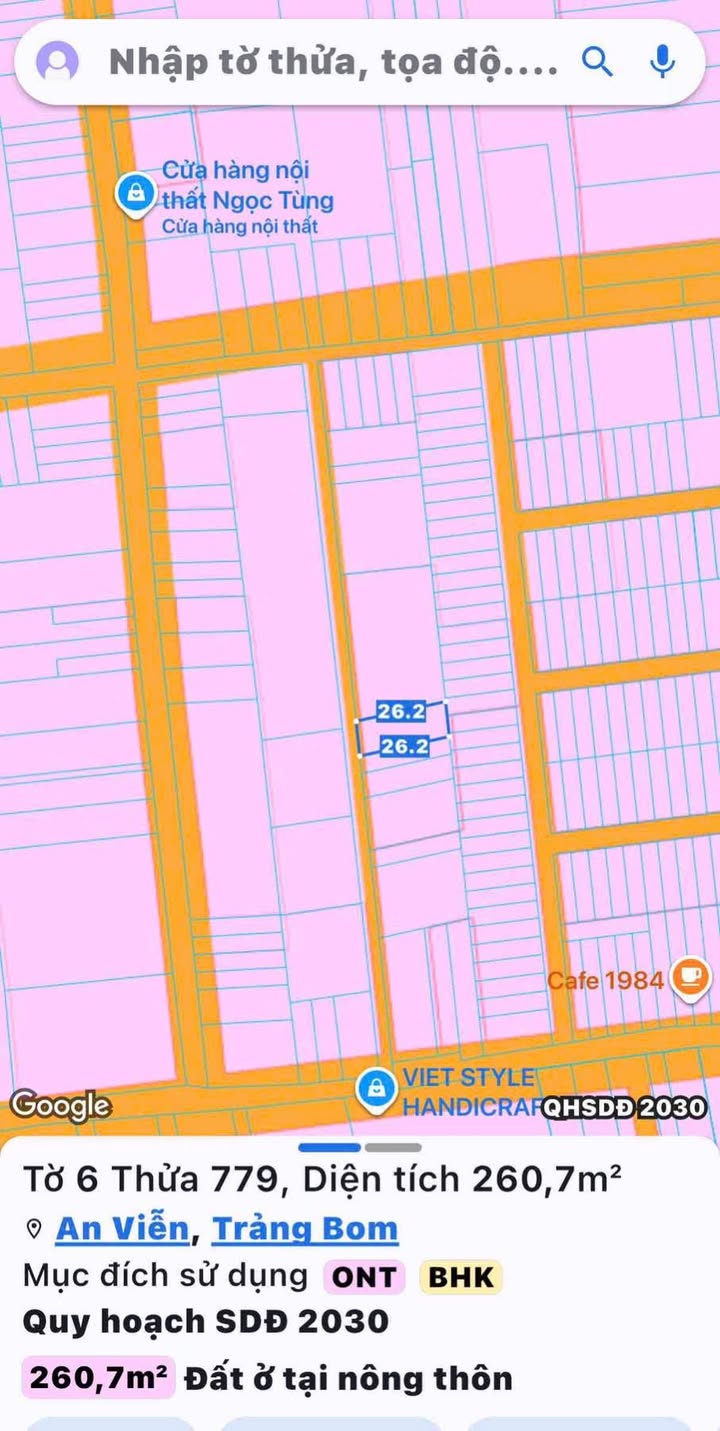 Đất nền tại xã Giang Điền, huyện Trảng Bom, 131m² - Sổ đỏ chính chủ!