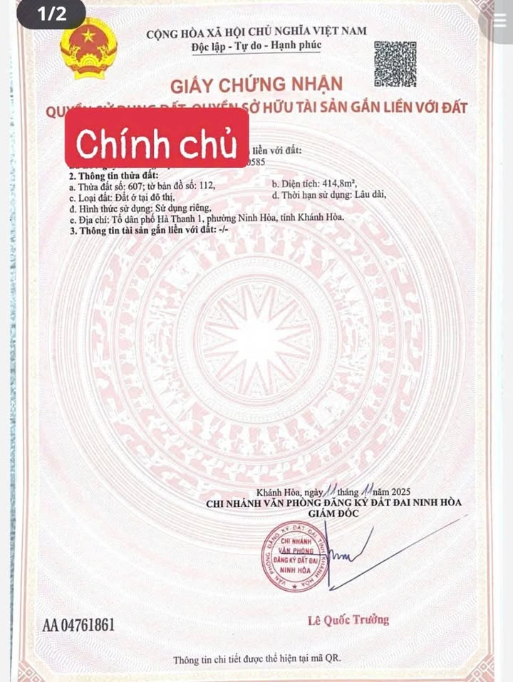 Đất ở đô thị Ninh Hòa 10.000m² giá chỉ 4 tỷ - Cơ hội đầu tư hấp dẫn!