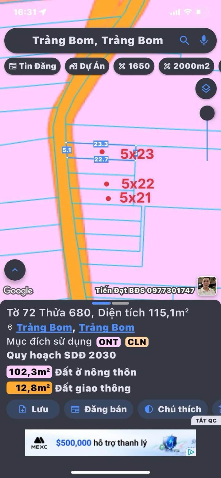 Đất nền Ấp 6, Xã Sông Trầu, Trảng Bom 110m² giá 680 triệu - Đầu tư sinh lời ngay!