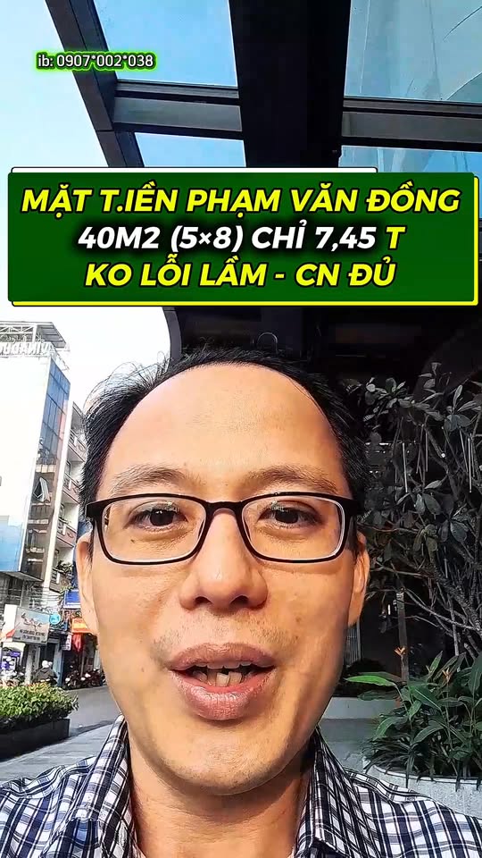 Nhà mặt tiền Phạm Văn Đồng, Gò Vấp, 40m² giá 7.45 tỷ - Cơ hội hiếm có!