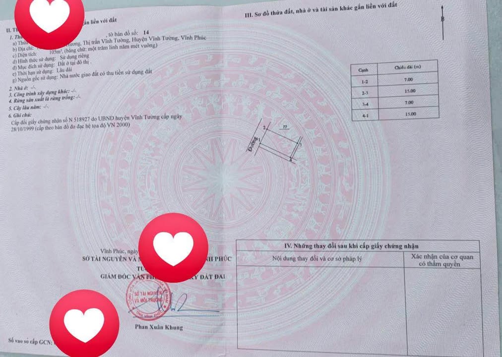 Đất nền TDP Hồ Xuân Hương Vĩnh Tường 105m² giá chỉ 2.x tỷ - Cơ hội đầu tư tốt!